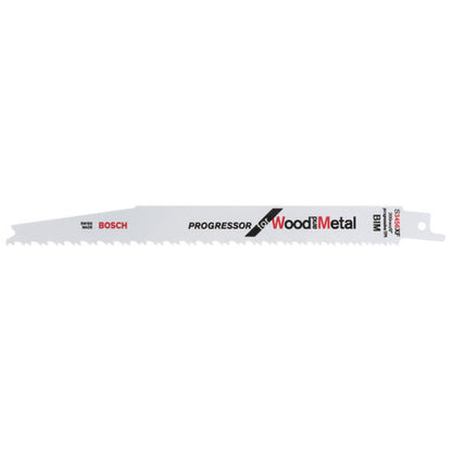 Bosch S3456XF Progressor Reciprocating Saw Blade for Wood & Metal 200mm (Pack of 5)