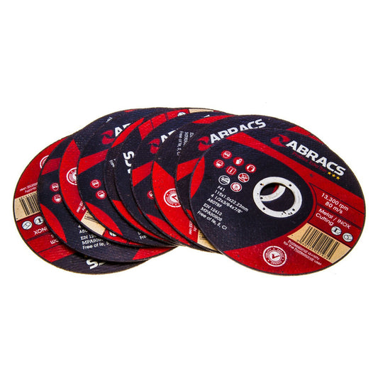 Abracs PFET11510FI Proflex Flat Extra Thin INOX Cutting Disc 115 × 1 × 22mm (Pack of 10)