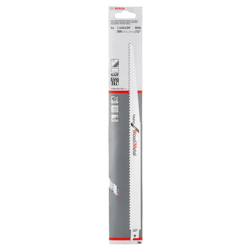 Bosch S1411DF Heavy Reciprocating Saw Blade for Wood & Metal 300mm (Pack of 5)